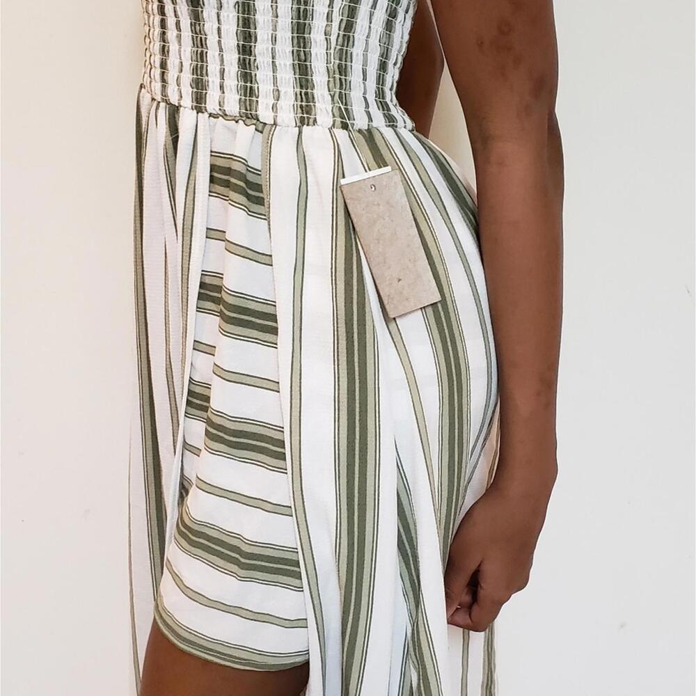 U for JustFab Women's Junior Dress - Striped Green & White